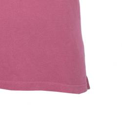 Pre Owned تي شيرت بربري لندن سليم فت بولو وردي L