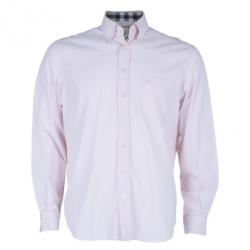 مملوكة مسبقًا قميص بربري بريت وردي فاتح كلاسيكي قطن سترتش للرجال XL