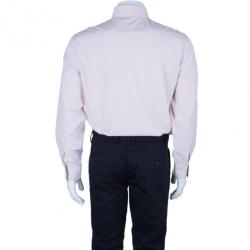 مملوكة مسبقًا قميص بربري بريت وردي فاتح كلاسيكي قطن سترتش للرجال XL