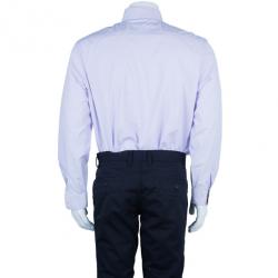 Pre Owned Burberry Brit Light Blue Classic Stretch Cotton Men's Shirt XL