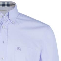 Pre Owned Burberry Brit Light Blue Classic Stretch Cotton Men's Shirt XL