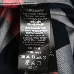 Pre Owned قميص بربري قطن كاروهات أزرق كحلي بأزرار أمامية مقاس كبير جدًا جدًا جدًا - إكس إكس إكس لارج