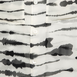 مملوكة مسبقًا Burberry White Watercolor Printed Silk Overlaid Shirt L