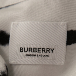 مملوكة مسبقًا Burberry White Watercolor Printed Silk Overlaid Shirt L