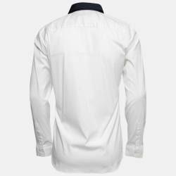Pre Owned Burberry London White Cotton Contrast Collar Detail Southbrooke Shirt M