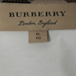 Pre Owned Burberry White Cotton Crewneck T-Shirt XL