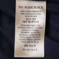 Pre Owned Burberry Navy Blue Cotton Crewneck T-Shirt XL