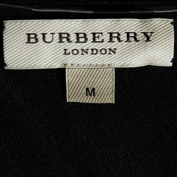 Pre Owned Burberry Black Wool V-Neck Sweater M