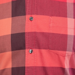 Pre Owned Burberry Brit Red Checked Cotton Button Down Shirt S