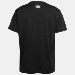 Burberry Black Cotton Printed Short Sleeve T-Shirt M