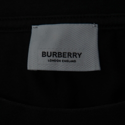 Burberry Black Cotton Logo Printed Short Sleeve T-Shirt M