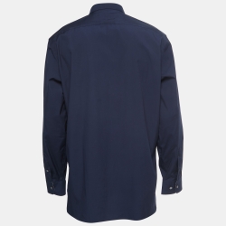 Pre Owned Burberry Navy Blue Cotton Button Front Shirt 2XL