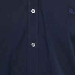 Pre Owned Burberry Navy Blue Cotton Button Front Shirt 2XL