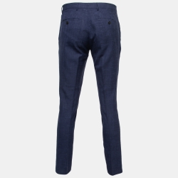 Burberry Blue Wool Blend Trousers S