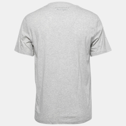 مملوكة مسبقًا Burberry Grey Cotton Applique Detail Half Sleeve T-Shirt M