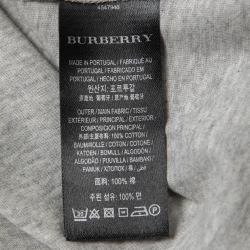 مملوكة مسبقًا Burberry Grey Cotton Applique Detail Half Sleeve T-Shirt M