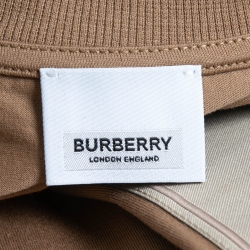 Burberry Brown Logo Patch Cotton T-Shirt XL