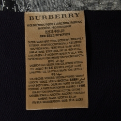 Pre Owned Burberry Navy Blue Wool Single-Breasted Blazer 3XL