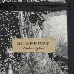 Pre Owned Burberry Navy Blue Wool Single-Breasted Blazer 3XL
