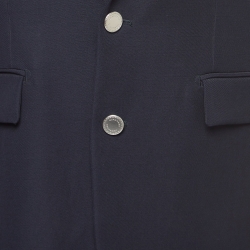 Pre Owned Burberry Navy Blue Wool Single-Breasted Blazer 3XL