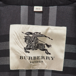 Pre Owned Burberry Black Cotton Double Breasted Sandringham Trench Coat XL