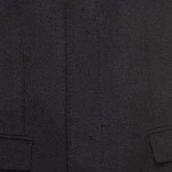 Pre Owned Burberry Black Wool and Cashmere Mid-Length Coat XL