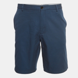 Burberry Blue Cotton Buttoned Chino Short XL