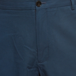 Burberry Blue Cotton Buttoned Chino Short XL