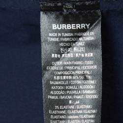 Pre Owned Burberry Navy Blue Poplin Button Front Shirt M