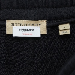 مملوكة مسبقًا Burberry Black Printed Cotton Knit Joggers M
