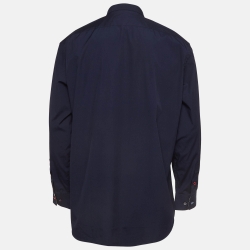 مملوكة مسبقًا Burberry Navy Blue Cotton Long Sleeve Shirt XXL
