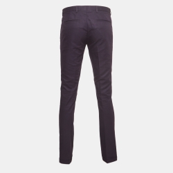 Pre Owned Burberry Purple Cotton Formal Pants M