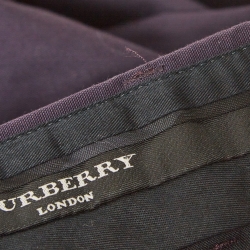 Pre Owned Burberry Purple Cotton Formal Pants M