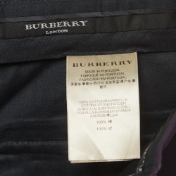Pre Owned Burberry Purple Cotton Formal Pants M