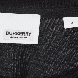 مملوكة مسبقًا Burberry Black Cotton Knit Crew Neck Tshirt M