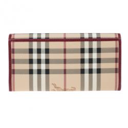 مملوكة مسبقًا Burberry Haymarket Check Continental Wallet