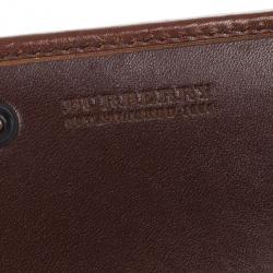 مملوكة مسبقًا Burberry Nova Check Leather Trim Flap Wallet