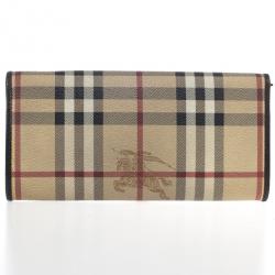 Pre Owned Burberry 'Haymarket Check' Continental Flap Wallet