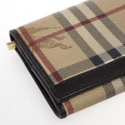 Pre Owned Burberry 'Haymarket Check' Continental Flap Wallet