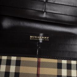 Pre Owned Burberry 'Haymarket Check' Continental Flap Wallet