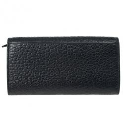 مملوكة مسبقًا Burberry Black Ziggy Grainy Leather Continental Wallet