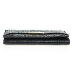 مملوكة مسبقًا Burberry Black Ziggy Grainy Leather Continental Wallet