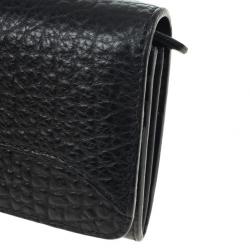 مملوكة مسبقًا Burberry Black Ziggy Grainy Leather Continental Wallet