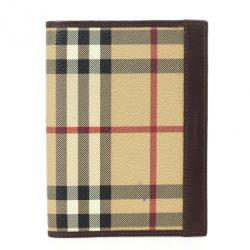 Pre Owned Burberry Haymarket Check Passport Cover