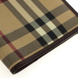Pre Owned Burberry Haymarket Check Passport Cover