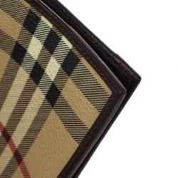 Pre Owned Burberry Haymarket Check Passport Cover