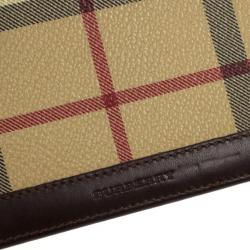 Pre Owned Burberry Haymarket Check Passport Cover
