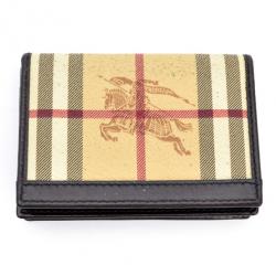 Pre Owned Burberry Haymarket Check Cardholder