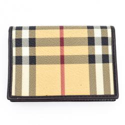 Pre Owned Burberry Haymarket Check Cardholder