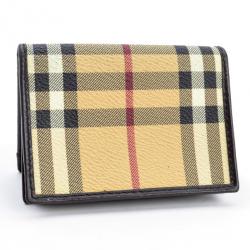 Pre Owned Burberry Haymarket Check Cardholder